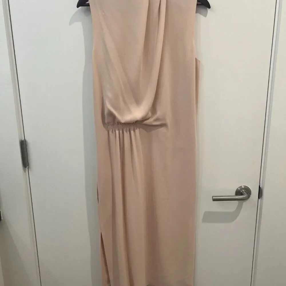 Joseph Cream Draped Sleeveless Midi Dress Size S Elegant Minimalist Designer - Picture 5 of 8